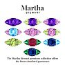 Martha Stewart 8 Carat Cushion Pink Sapphire, Peridot and Lab Grown Diamond Three Stone Plus Ring In Sterling Silver Image-5