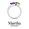 Martha Stewart 3 3/4 Carat Pink Sapphire, Peridot and Amethyst Three Stone Cluster Ring In Sterling Silver Image-6