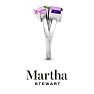 Martha Stewart 3 3/4 Carat Pink Sapphire, Peridot and Amethyst Three Stone Cluster Ring In Sterling Silver Image-9