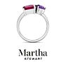 Martha Stewart 3 3/4 Carat Pink Sapphire, Amethyst and Ruby Three Stone Cluster Ring In Sterling Silver Image-6