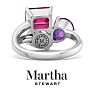 Martha Stewart 3 3/4 Carat Pink Sapphire, Amethyst and Ruby Three Stone Cluster Ring In Sterling Silver Image-7