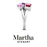 Martha Stewart 3 3/4 Carat Pink Sapphire, Amethyst and Ruby Three Stone Cluster Ring In Sterling Silver Image-9