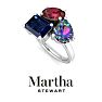 Martha Stewart 3 3/4 Carat Garnet, Mystic Quartz and Sapphire Three Stone Cluster Ring In Sterling Silver Image-8