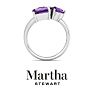Martha Stewart 3 3/4 Carat Amethyst Three Stone Cluster Ring In Sterling Silver Image-6