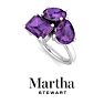Martha Stewart 3 3/4 Carat Amethyst Three Stone Cluster Ring In Sterling Silver Image-8