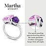 Martha Stewart 4 3/4 Carat Pink Sapphire and Amethyst Two Stone Ring In Sterling Silver Image-3