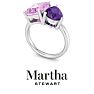 Martha Stewart 4 3/4 Carat Pink Sapphire and Amethyst Two Stone Ring In Sterling Silver Image-7