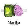 Martha Stewart 4 3/4 Carat Peridot and Pink Sapphire Two Stone Ring In Sterling Silver Image-1