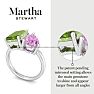 Martha Stewart 4 3/4 Carat Peridot and Pink Sapphire Two Stone Ring In Sterling Silver Image-3