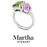Martha Stewart 4 3/4 Carat Peridot and Pink Sapphire Two Stone Ring In Sterling Silver Image-7