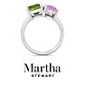 Martha Stewart 4 3/4 Carat Peridot and Pink Sapphire Two Stone Ring In Sterling Silver Image-9