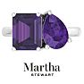Martha Stewart 4 3/4 Carat Amethyst Two Stone Ring In Sterling Silver Image-1