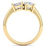 2 Carat Lab Grown Diamond Two Stone Engagement Ring, Emerald-Oval, In 14K Yellow Gold Image-3