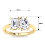 2 Carat Lab Grown Diamond Two Stone Engagement Ring, Emerald-Oval, In 14K Yellow Gold Image-5