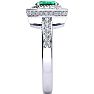 Estate Jewelry 1-2/3 Carat Oval Shape Emerald and Halo Diamond Ring In 14 Karat White Gold , Size 7.5 Image-4
