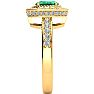 Estate Jewelry - 1/2 Carat Oval Shape Emerald and Halo Diamond Ring In 14 Karat Yellow Gold, Size 7.5 Image-4