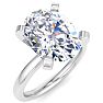 5 Carat Oval Shape Lab Grown Diamond Ring In 14K White Gold, Solitaire Image-2