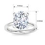 5 Carat Oval Shape Lab Grown Diamond Ring In 14K White Gold, Solitaire Image-5