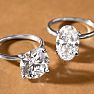 5 Carat Oval Shape Lab Grown Diamond Ring In 14K White Gold, Solitaire Image-7