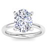 4.02 Carat Oval Shape Lab Grown Diamond Ring In 14K White Gold, Solitaire Image-1