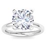 5.45 Carat Round Shape Lab Grown Diamond Ring In 14K White Gold, Solitaire Image-1