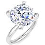 5.45 Carat Round Shape Lab Grown Diamond Ring In 14K White Gold, Solitaire Image-2