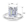 5.01 Carat Emerald Cut Lab Grown Diamond Ring In 14K White Gold, Solitaire Image-5