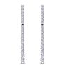 Diamond Drop Earrings: 1 Carat Lab Grown Diamond Bar Earrings In 14 Karat White Gold, 1 1/2 Inches Image-2