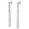 Diamond Drop Earrings: 1 Carat Lab Grown Diamond Bar Earrings In 14 Karat White Gold, 1 1/2 Inches Image-3