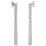 Diamond Drop Earrings: 1 Carat Lab Grown Diamond Bar Earrings In 14 Karat White Gold, 1 1/2 Inches Image-4