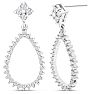 Previously Owned Diamond Drop Earrings: 1/2 Carat Diamond Drop Earrings In 14K White Gold, 1 Inch Image-1
