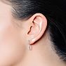Previously Owned Diamond Drop Earrings: 1/2 Carat Diamond Drop Earrings In 14K White Gold, 1 Inch Image-6