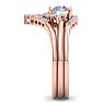 Estate Jewelry 1-1/5 Carat Moissanite Bridal Set With Crown In 14 Karat Rose Gold, Size 7 Image-5