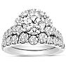 Previously Owned 3 1/4 Carat Round Shape Diamond Bridal Set With One Bands In 14 Karat White Gold Image-1