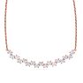 Previously Owned 1 Carat Moissanite Cluster Bar Necklace In 14 Karat Rose Gold, 18 Inches Image-1