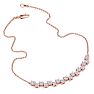 Previously Owned 1 Carat Moissanite Cluster Bar Necklace In 14 Karat Rose Gold, 18 Inches Image-4