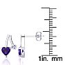3/4ct Amethyst and Diamond Heart Earrings In 10k White Gold Image-3