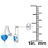 3/4ct Blue Topaz and Diamond Heart Earrings In 10k White Gold Image-3