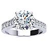 Lab Grown Diamond Engagement Ring; 2 1/2 Carat Round Shape Lab Grown Diamond Engagement Ring In 14 Karat White Gold Image-1