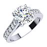 Lab Grown Diamond Engagement Ring; 2 1/2 Carat Round Shape Lab Grown Diamond Engagement Ring In 14 Karat White Gold Image-2