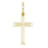 14 Karat Yellow Gold Tailored-Edge Cross Necklace, 18x9mm Image-1