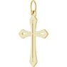 14 Karat Yellow Gold Cross Necklace, 25x15mm Image-2