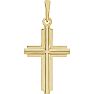 14 Karat Yellow Gold Cross Necklace, 25x12mm Image-1