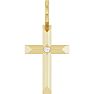 14 Karat Yellow Gold Diamond Cross Necklace, 19x9mm Image-1