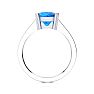 2ct Cushion Cut Blue Topaz and Diamond Ring in 10K White Gold Image-3