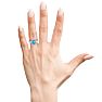 2ct Cushion Cut Blue Topaz and Diamond Ring in 10K White Gold Image-6