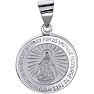 14 Karat White Gold Miraculous Medal Necklace, 15mm Image-1