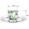 2ct Cushion Cut Green Amethyst and Diamond Ring in 10K White Gold Image-5