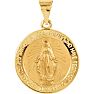 14 Karat Yellow Gold Miraculous Medal Necklace, 18mm Image-1
