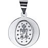 14 Karat White Gold Miraculous Medal Necklace, 22mm Image-3